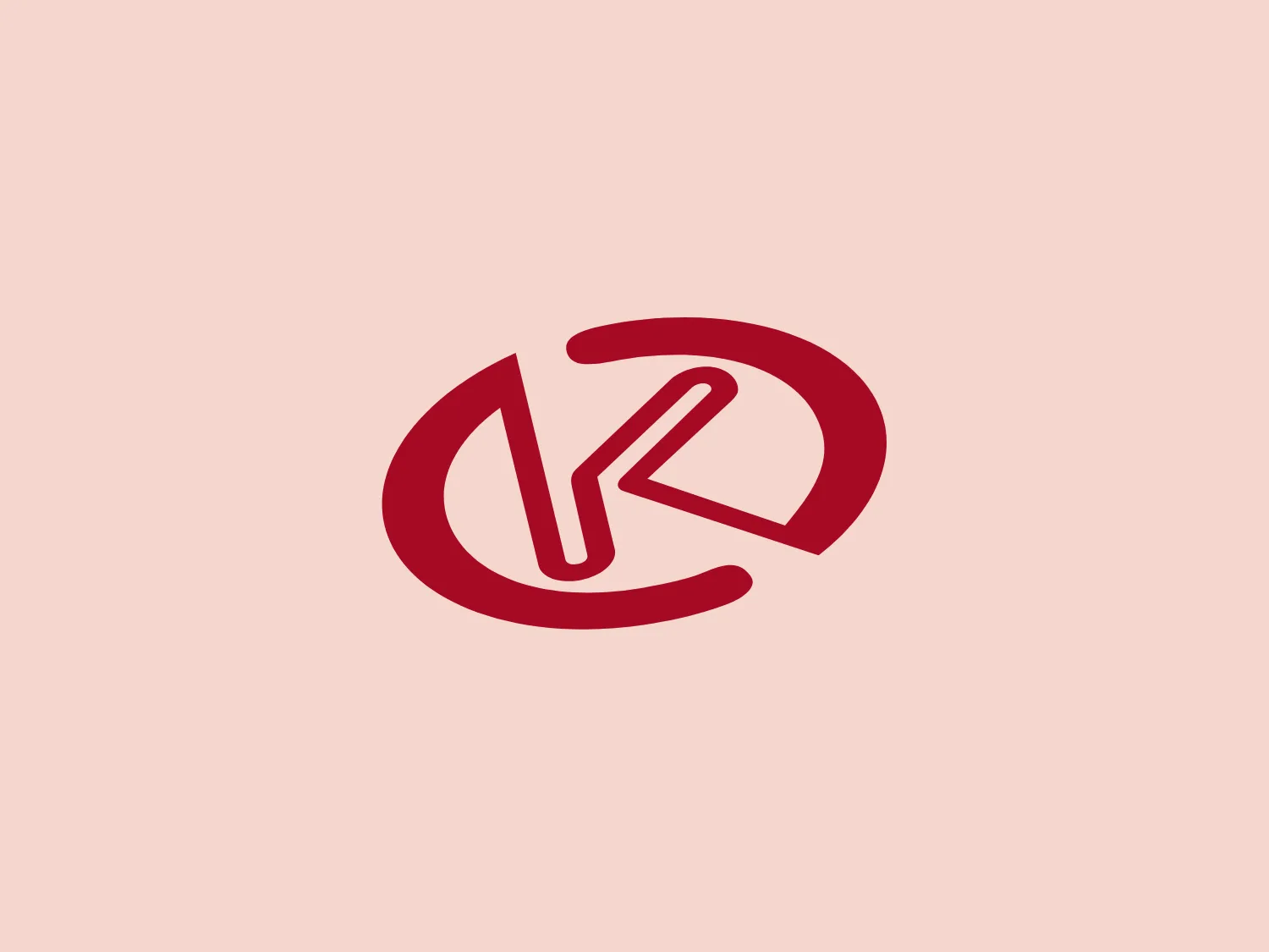 The Krona logo features a stylized design consisting of abstract letterforms that appear to be a combination of a 'U' and 'R'. It uses a bold, red color with a slight gradient that gives it depth. The shapes are fluid and interconnected, suggesting motion and connectivity. The overall design aesthetic is modern and dynamic, with the use of negative space creating a sense of balance and symmetry. This design is versatile and could be used across a variety of industries due to its abstract nature.