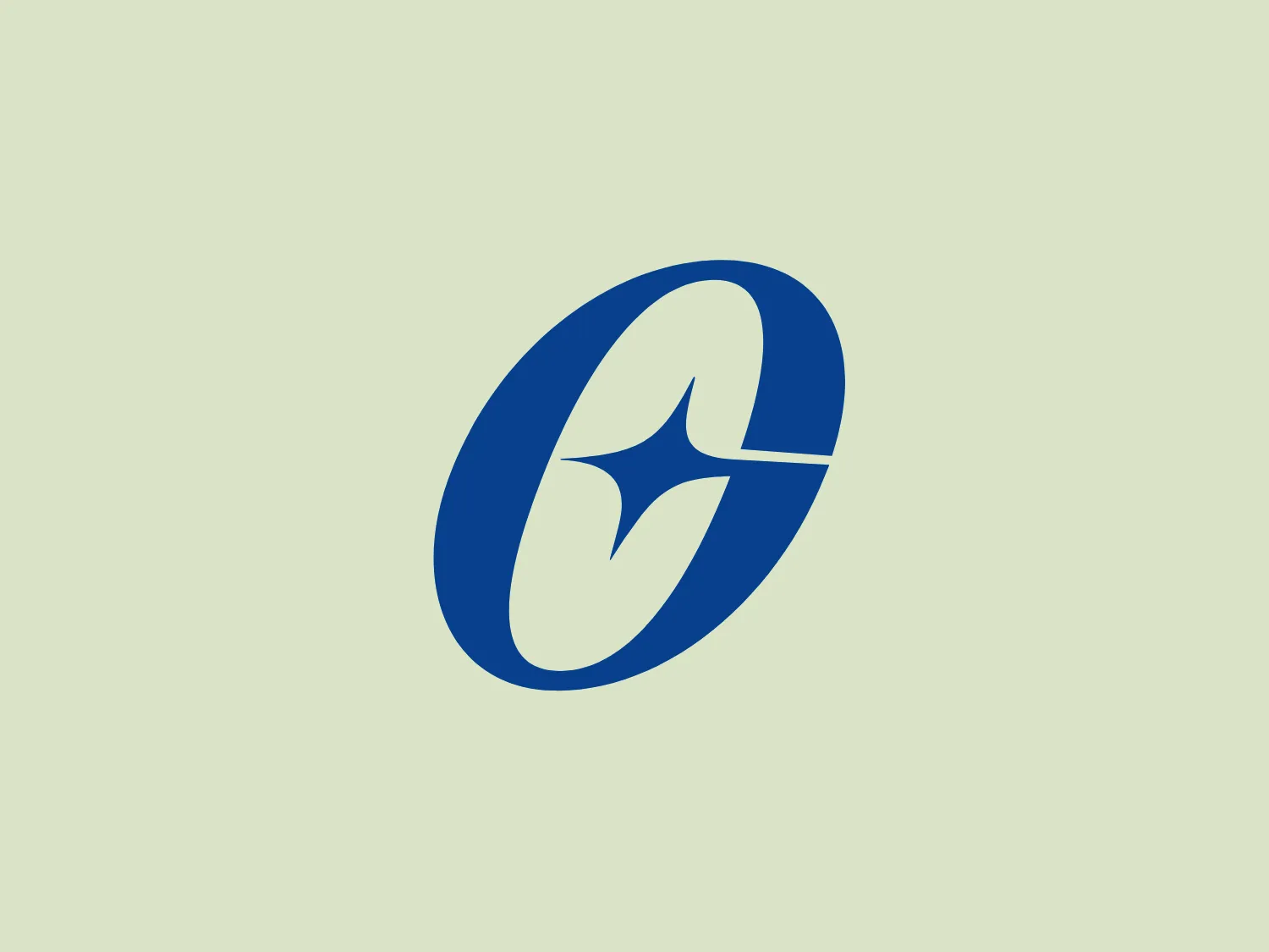 The Oster logo features an abstract, stylized letter set inside an oval shape. The bold blue color gives it vibrancy and it conveys a sense of motion and forward-thinking. The design is clean, modern, and likely associated with technology or innovation-oriented branding. A soft, light hue that complements the blue while offering minimal distraction would be ideal for the background.