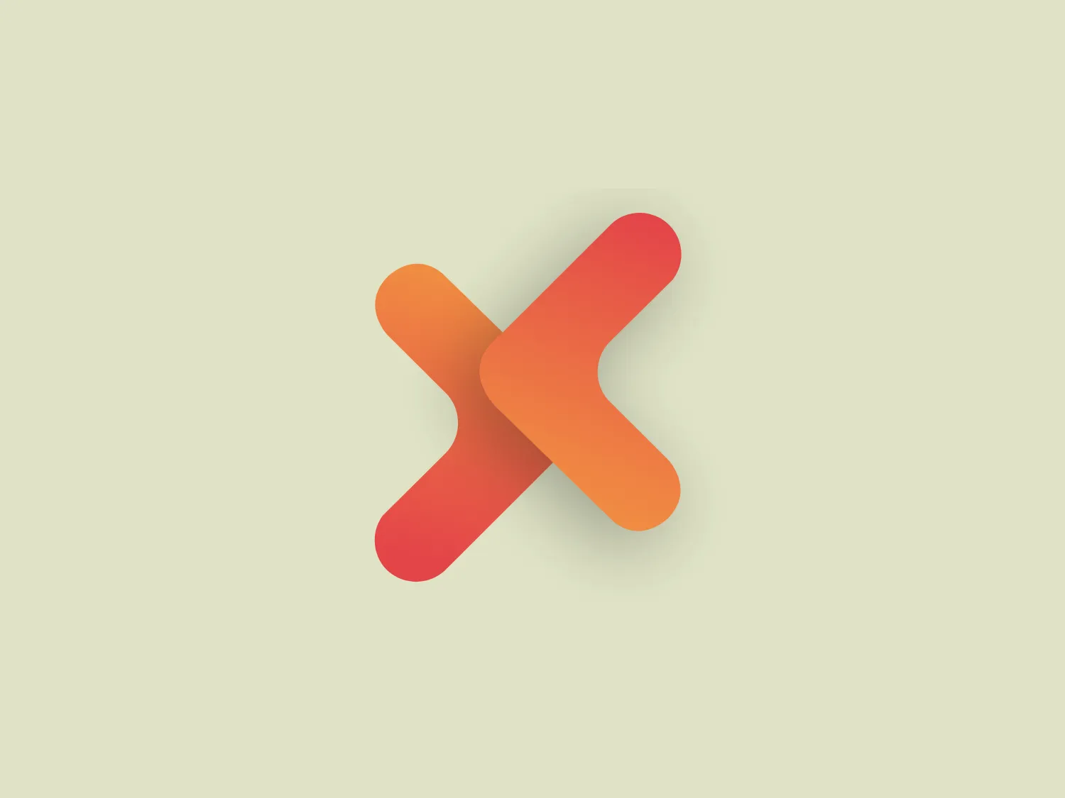 The Omniplex Learning logo features a modern, minimalistic design with a stylized letter "X". Composed of two boomerang-shaped elements with rounded ends, the "X" creates a sense of depth and dimension with its warm, sunset orange transitioning to softer coral pink colors. The logo's soft edges and vibrant colors exude a friendly and approachable feel, set against a clean, white background.