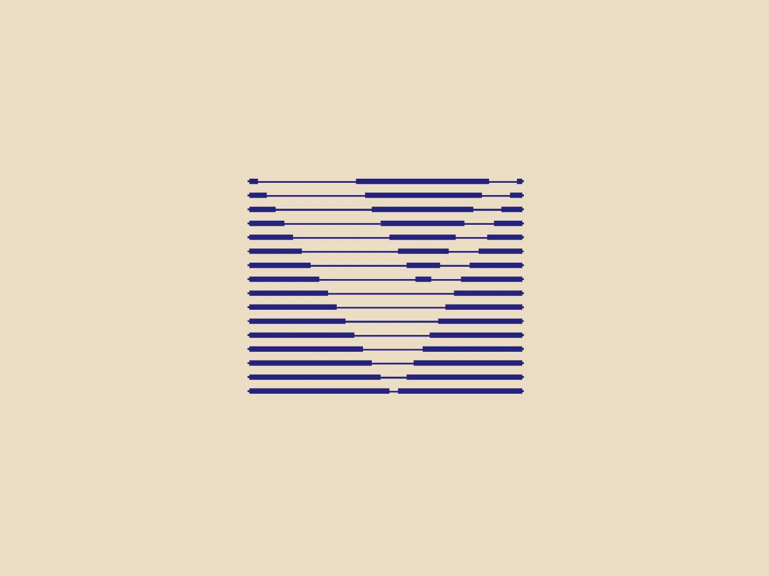 The Veritas Capital logo features a series of horizontal lines that vary in length, creating the illusion of a three-dimensional letter "M". The lines are arranged in a way that the negative space between them forms the letter itself. The design uses different shades of blue, providing depth and a sense of modern elegance. The overall aesthetic is minimalist and clean, with a tech-savvy feel. It has a dynamic and forward-thinking vibe, suitable for a brand that wants to appear innovative.