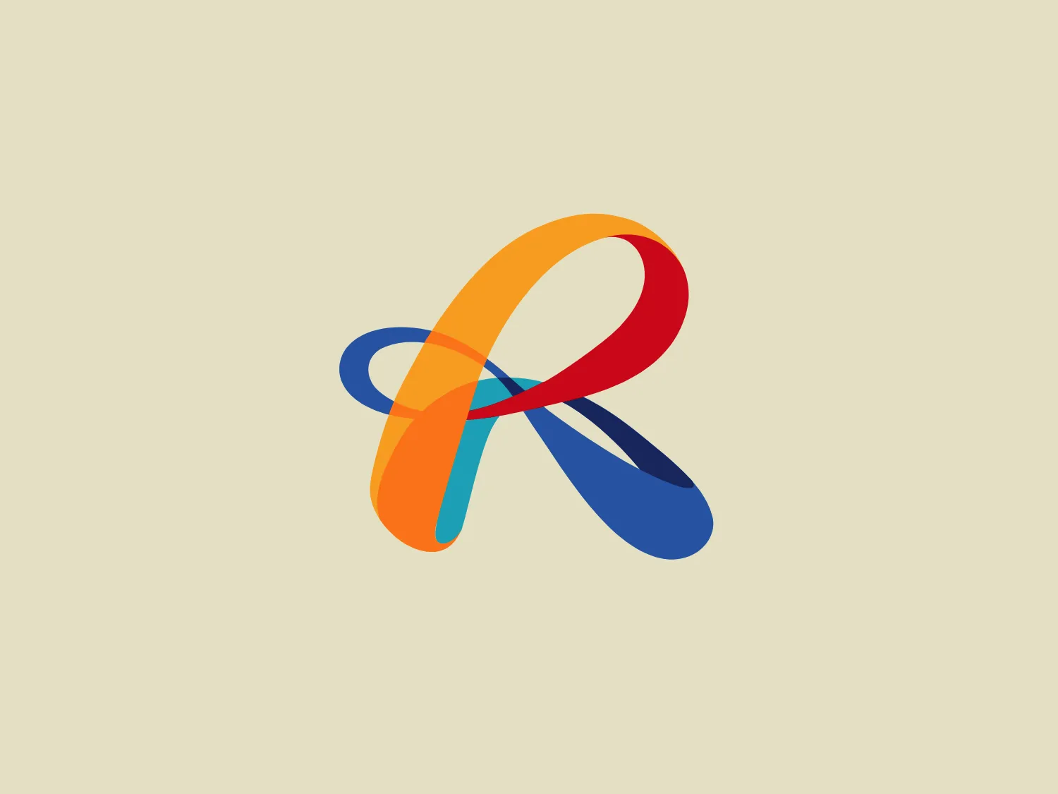 The City of Regina logo features a stylized lowercase letter 'a' with a fluid, ribbon-like design that intersects with itself, conveying a sense of dynamism and continuity. It employs a gradient color scheme that blends from red to blue, with shades of yellow and cyan in between, creating a vibrant and modern look. The overall design aesthetically suggests movement and connectivity with its overlapping and intertwining form. The smooth gradients and curved lines would complement a subtle background.