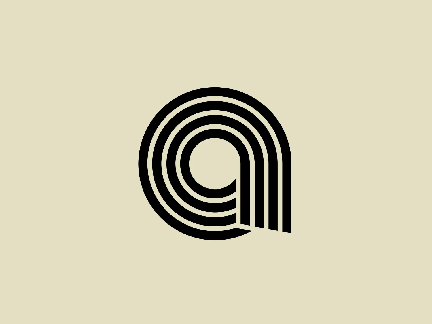 The Anghami logo features a monochromatic, stylized, abstract design with a series of concentric arcs resembling a circular pattern. The black design on a white background creates a strong contrast. The bold lines and curved shapes create a sense of movement and modern dynamism.