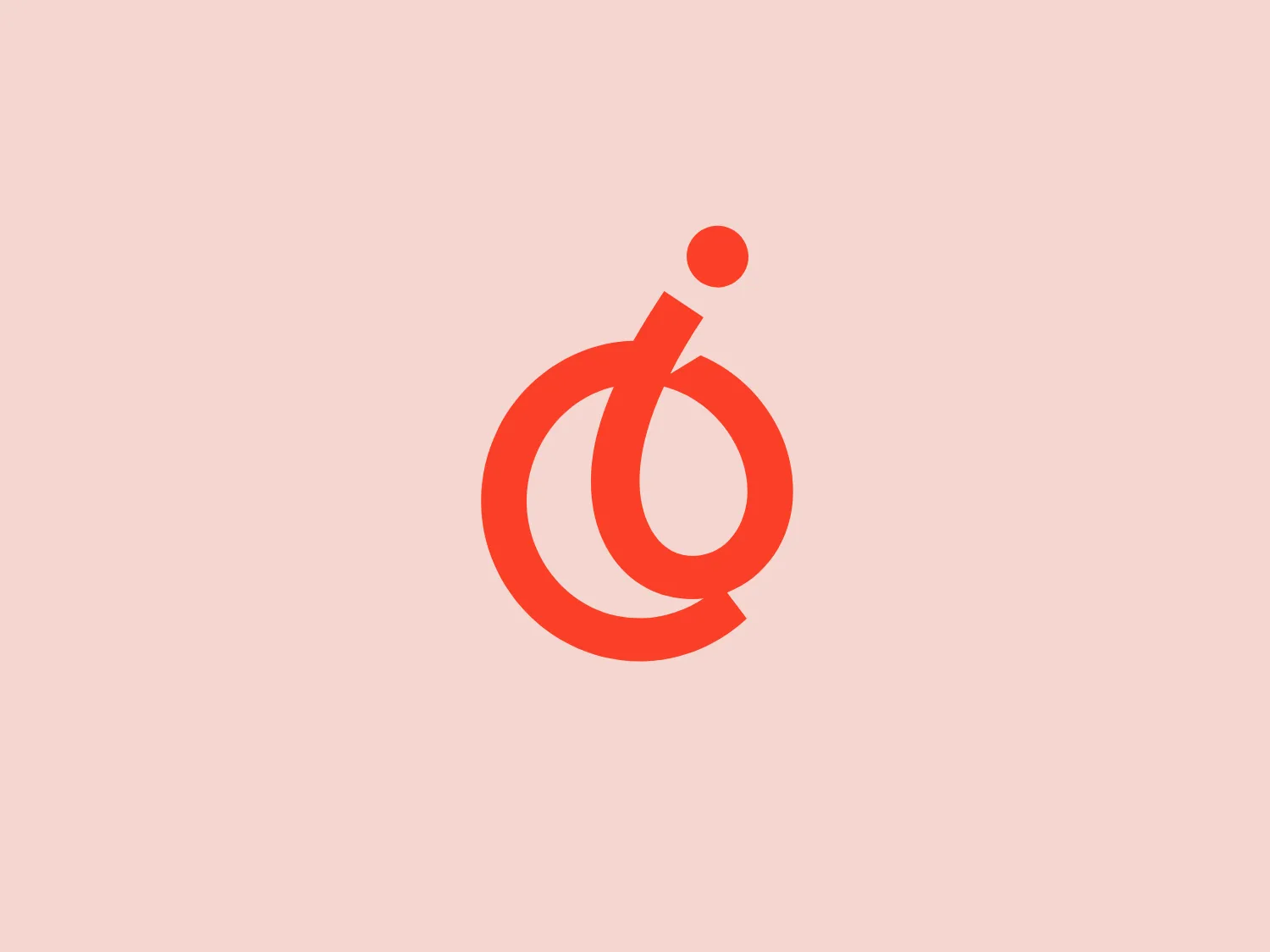 The logo for Itero features an abstract design where a lowercase "b" is entwined with an "i" dot above and to its left. The "b" doubles back on itself, forming a loop that signifies connectivity or flow. The logo's single color is a vibrant, warm red-orange, giving it a lively, energetic feel. Overall, the design is modern, minimalist, and implies innovation. The smooth curves and lack of additional embellishments show a focus on simplicity and clarity.