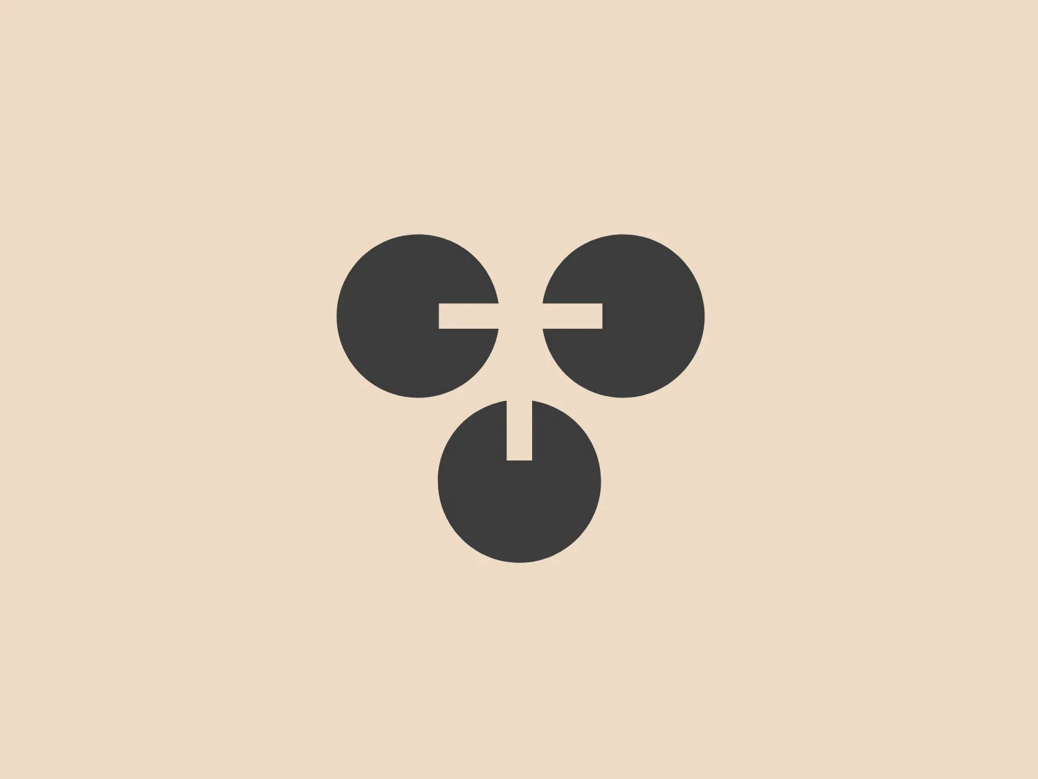 The Trinity Baptist Church logo showcases a minimalist design with three interconnected circular icons, each with a cutout or notch on one side. The circles form a triangular arrangement, symbolizing balance and connectivity. Filled with a vibrant shade of blue, the logo exudes a modern and abstract feel, using negative space and geometric simplicity to create a compelling visual identity.