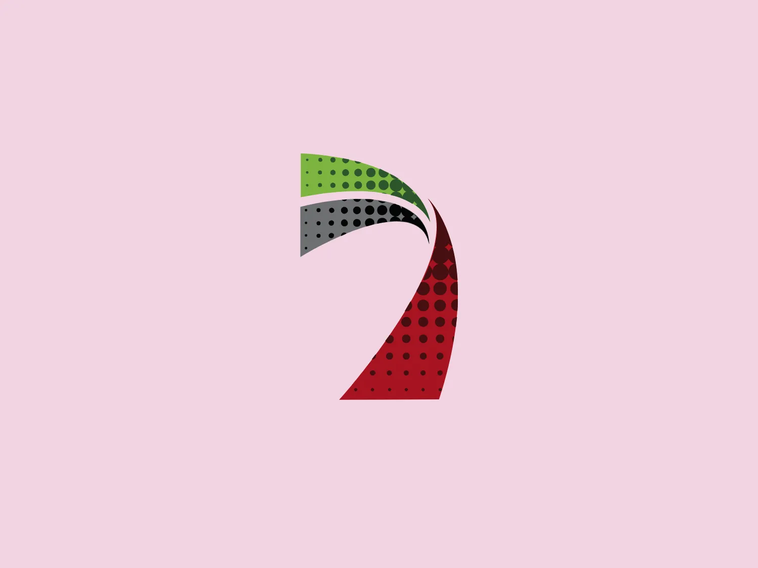 The logo for The Sevens Stadium is a stylized representation of the number "2" with a modern and dynamic design. It features a gradient of colors transitioning from green at the top, through grey in the middle, to red at the bottom. Each color segment is patterned with black dots of varying sizes, creating a sense of movement and texture. The overall design is sleek and forward-looking, with the number "2" presented in a fluid, curved shape that suggests speed and agility.