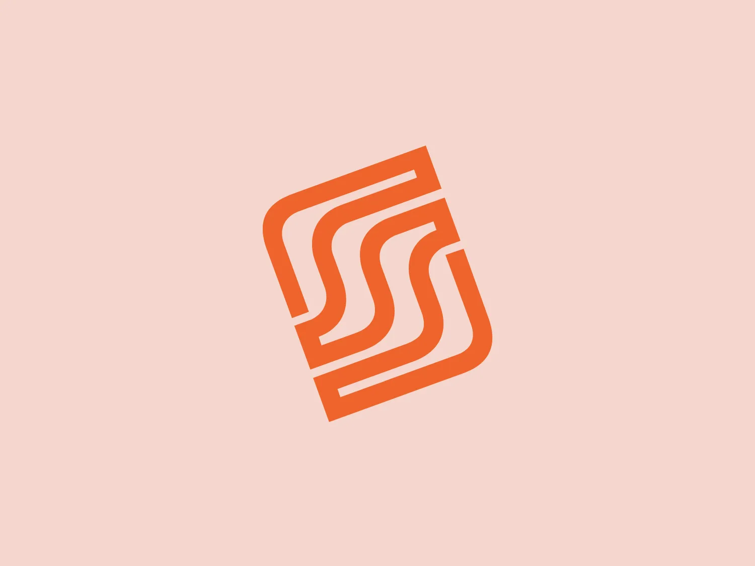 The Soriana logo is a modern, abstract design consisting of three parallel curved lines that create a sense of motion. The lines are contained within an incomplete square border that is skewed, giving the appearance of a rhombus-like shape. The curves and the border are in the same orange hue, which provides a vibrant and energetic look. The overall design aesthetic is minimalistic and would lend itself well to tech or digital branding. An interesting feature of this logo is the sense of depth created by the lines, which seem to weave over and under each other, adding a dynamic quality to the design.