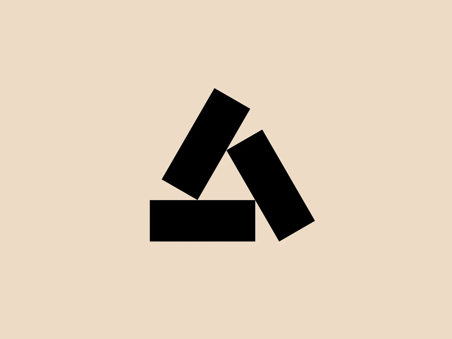 The Asphaltgold logo is a simple, abstract design featuring three black geometric shapes on a white background. The logo consists of two parallelograms leaning against each other, with their acute angles touching, creating a dynamic and balanced composition. Resting beneath these parallelograms is a solid rectangle, aligned perfectly with the base of the vertical parallelogram, providing a grounded element to the design. The use of bold black against a plain background suggests a powerful and modern aesthetic, suitable for a variety of sleek and contemporary brands or companies.
