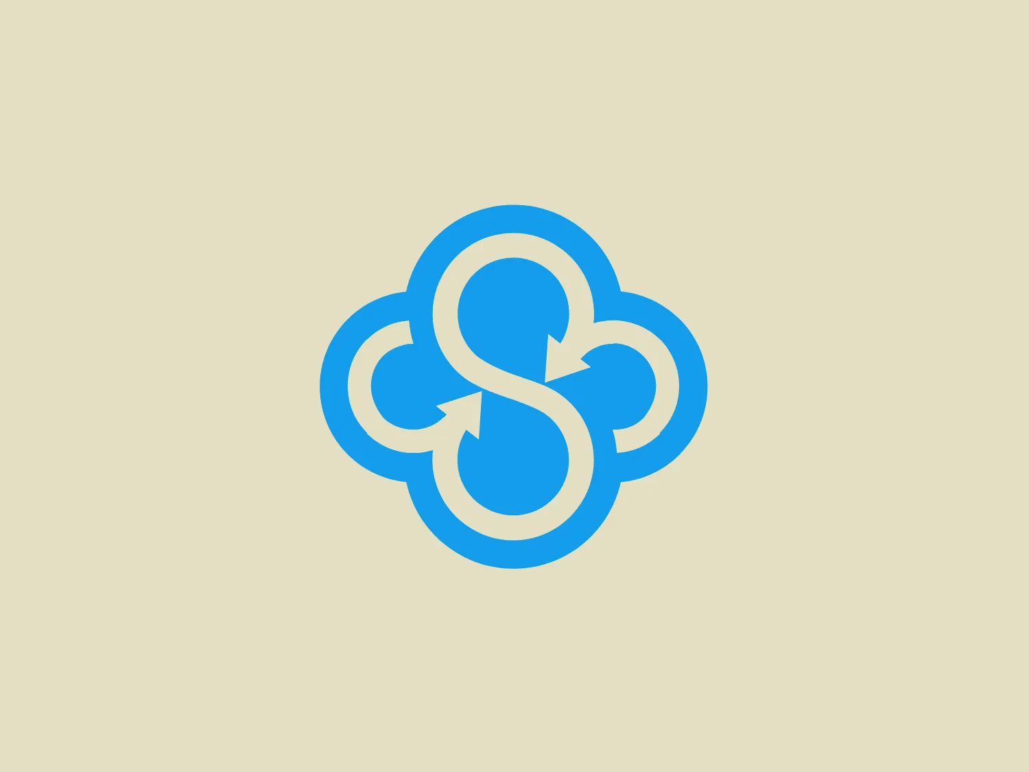 The Sync logo consists of three interconnected loops in a symmetrical formation, representing continuous motion. Stylized with a bold line, the loops evoke a modern and dynamic feel. The vibrant shade of blue conveys energy and reliability. Encased within a cloud-like shape, the design suggests a connection to cloud computing or networking. The overall aesthetic of the logo is clean, high-tech, and approachable.