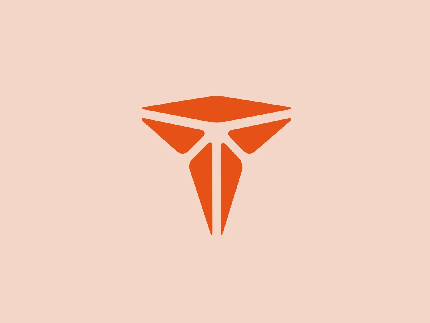 The Tecnovix logo features a stylized, abstract design consisting of bold orange geometric shapes creating a figure pointing upward or a stylized animal head. With sharp angles and a modern appearance, the logo exudes vibrancy and forward-thinking. The top of the figure seems to have wing-like shapes while the lower portion tapers down, suggesting motion or direction.