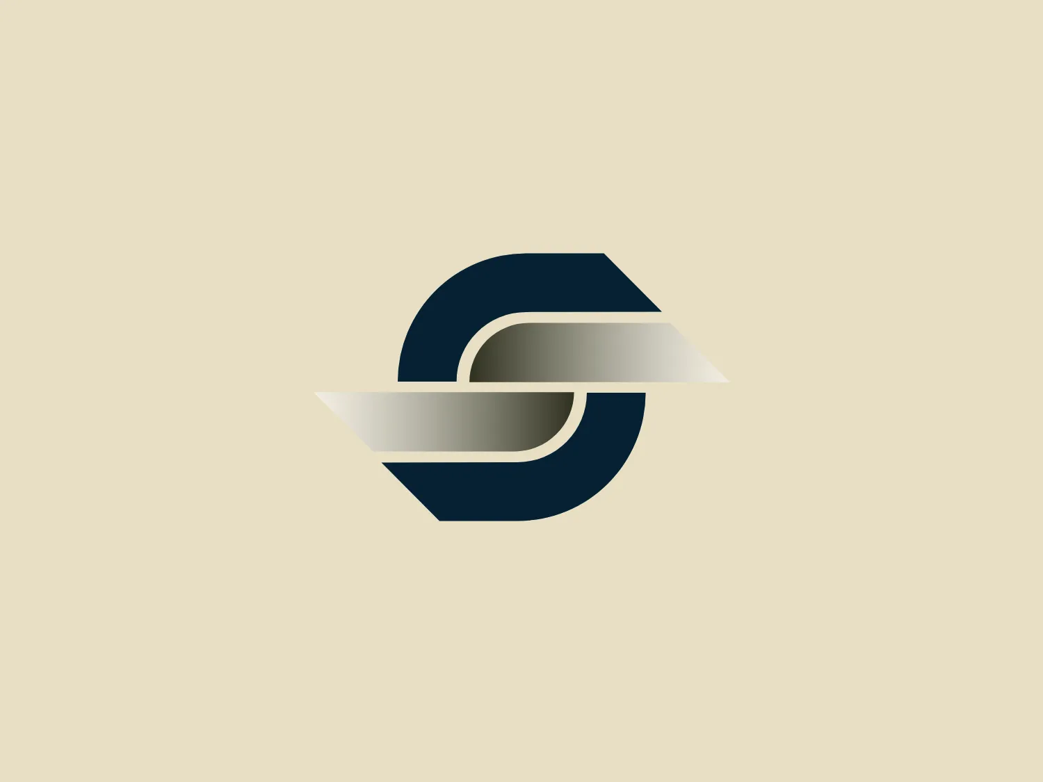 The logo for Supply Velocity consists of a dark navy blue and metallic silver color scheme, fashioned into overlapping geometric shapes that create a three-dimensional effect. The central feature is a bold, circular shape, suggesting movement or rotation, with a sleek, silver swoosh cutting through its center. Its design is modern and dynamic, conveying a sense of technology and progress. The contrasting dark and light elements offer a striking visual that would stand out well against a range of backgrounds.