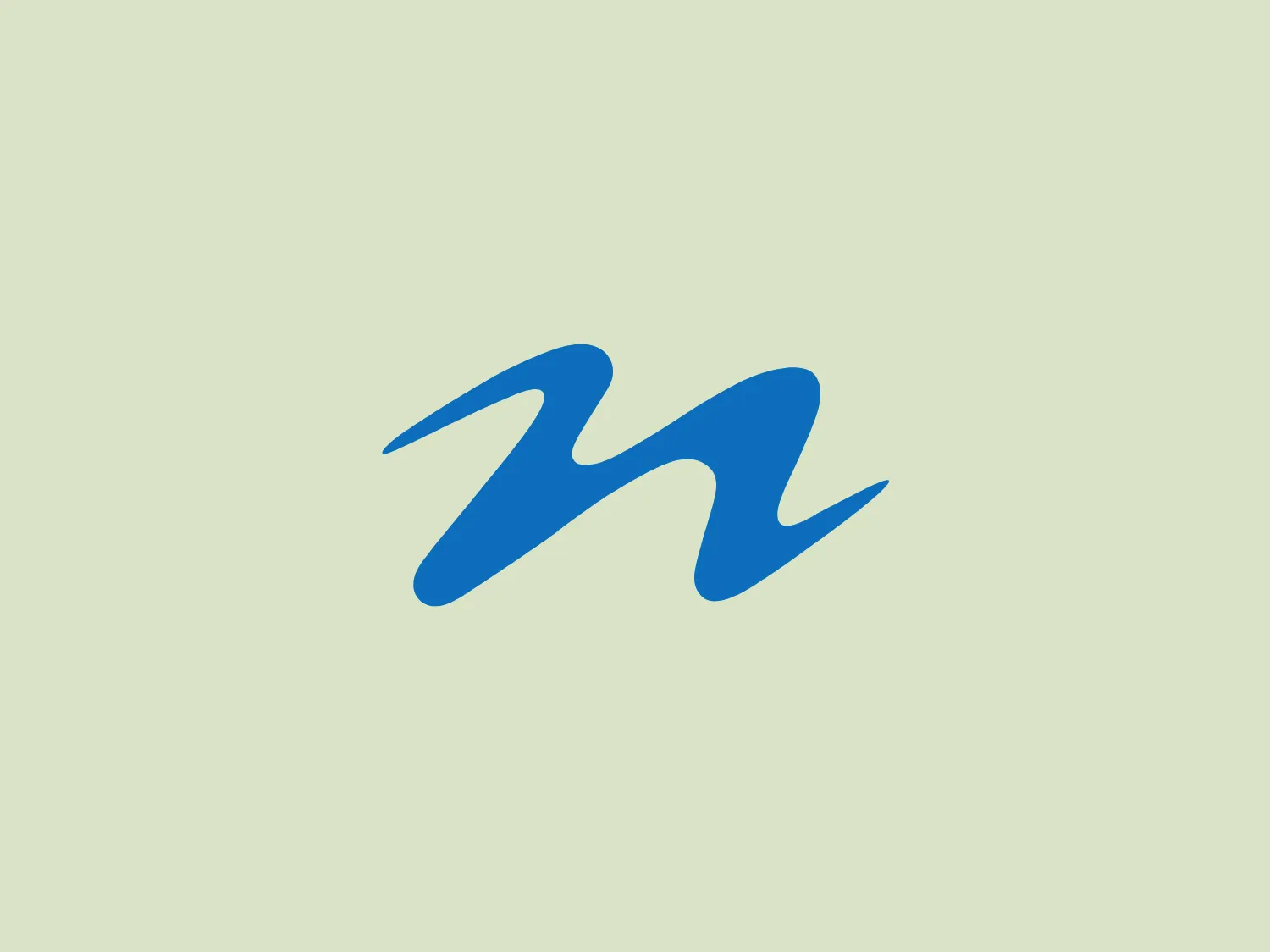The Nelson City logo features a stylized, smooth, and flowing "M" letter form in vibrant blue, giving it a dynamic, modern appearance. The minimalist design conveys energy and progressiveness, with rounded edges adding a soft and approachable feel, while asymmetrical balance provides a unique character.