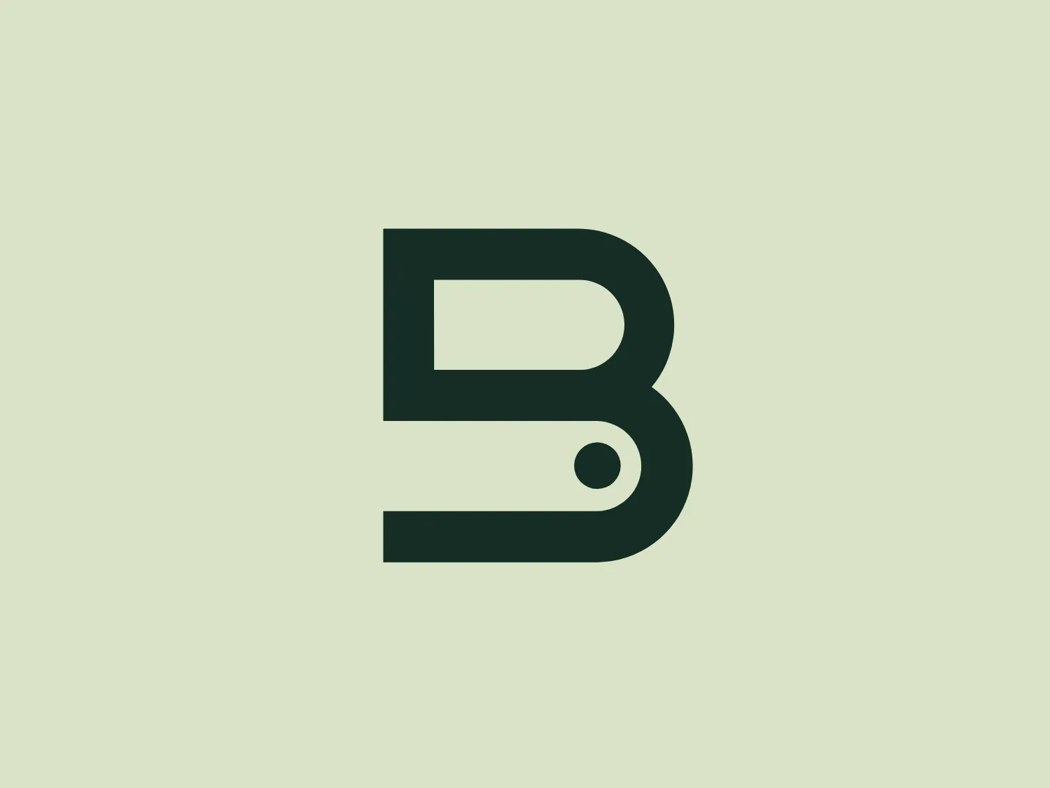 The Bernardus Golf logo features a modern and clean design, with a stylized letter 'B' comprised of dark green geometric shapes. The upper block resembles the number '3', while the lower loop gives the appearance of a 'b', with bold, rounded corners conveying a sense of softness amidst strength. The dark green color suggests a professional and eco-friendly brand identity, and a small circle connects the upper and lower parts of the 'B', emphasizing connectivity or completeness.
