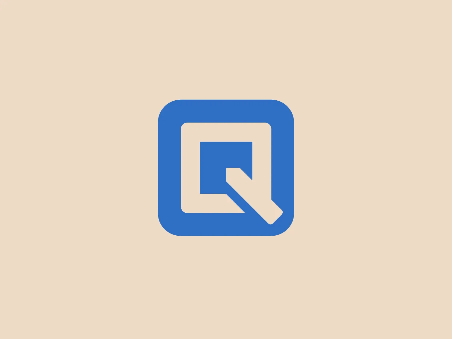 The Quip logo features a stylized letter "Q" within a square, with the tail cleverly breaking out of the boundary, adding dynamic movement. The monochromatic design uses a strong, vivid blue against a white background, for a clean, modern look. The bold, geometric font adds a sense of reliability and innovation. The overlay of the tail onto the square creates depth, making the design stand out.