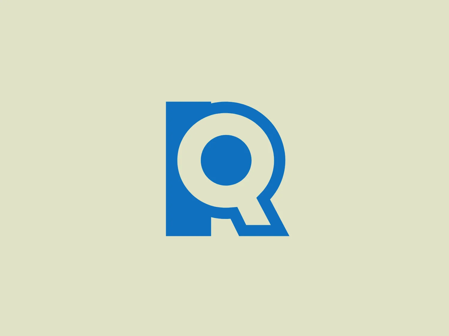 The image displays a stylized logo composed of two letters, an "R" and a "Q", merged together in a seamless design for the business named Reviews. The "R" appears to be the primary structure with the leg of the "R" merging into the tail of the "Q", forming a continuous loop. The color of the logo is a solid, bright blue with a modern and minimalist appeal. The sharp angles and smooth curves suggest a sleek and professional look, symbolizing precision and clarity. This logo could represent a tech-savvy or innovative corporation, given its bold and contemporary styling. Given the blue of the logo, a background color that complements it without overpowering should be chosen.