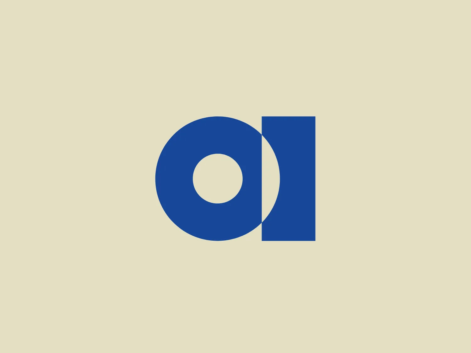 The Agolo logo is a simple, modern design consisting of two-dimensional shapes. It features a prominent bold blue circle with a white circular cut-out at its center, placed next to a blue rectangle of the same height, creating a harmonious visual link between the shapes. The color scheme is monochromatic, with different shades of the same blue adding depth to the design. The overall aesthetic is clean, minimalistic, and highly geometric with a corporate feel. A subtle shadow effect under the circle adds a touch of realism.