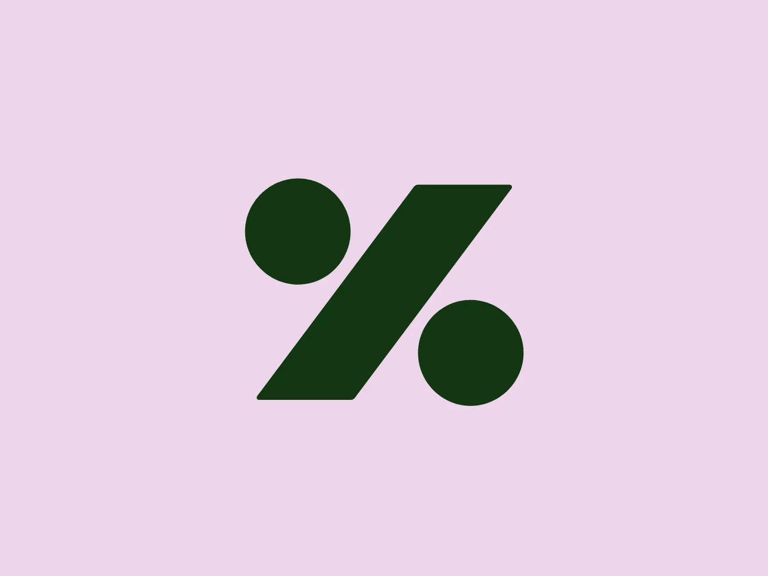 The logo for Taxfix is a simple and modern design that features a deep green forward slash or diagonal line flanked by two solid circles of the same color. The circles are symmetrically placed and perfectly aligned with the ends of the slash, creating a sense of balance and stability. The green hue exudes a professional yet vibrant energy, and the use of negative space accentuates the logo's clean and uncluttered aesthetic.