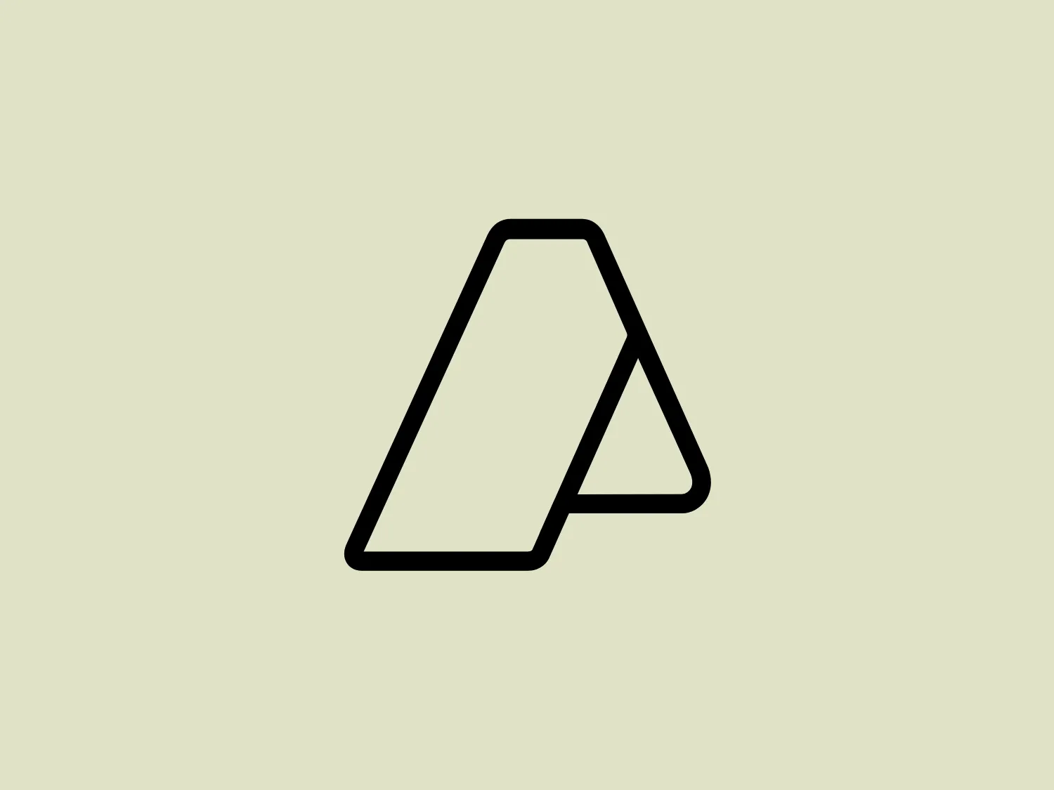 The AFIP logo features a simple, black-line design with a stylized letter 'A' composed of two thick, diagonally slanted lines meeting at a sharp point on top, and a seamlessly integrated third line forming a solid base. The open design and minimalistic, modern aesthetic make it versatile and scalable for various branding applications.