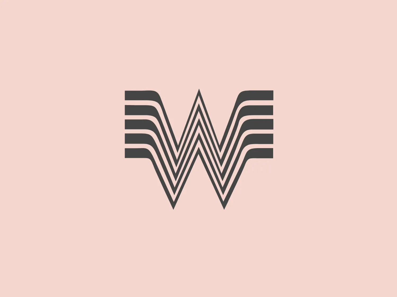 The logo presented is a stylized, abstract representation of the letter 'W'. It consists of seven parallel lines which taper towards the ends and form a zigzag pattern across the visual center. This creates the illusion of a three-dimensional shape, with depth and movement. The color of the lines is a vibrant shade of orange, which adds energy and modernity to the design. The use of negative space between the lines is simple yet effective in retaining the logo's legibility. Given its visual energy, placing it against a subtle and soft background would be ideal for contrast and legibility.