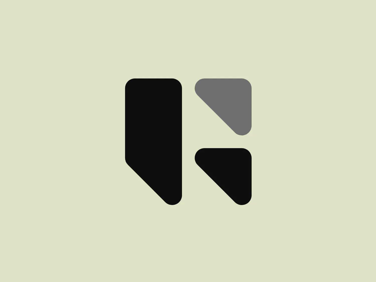 The Buguardian logo features a modern and abstract geometric design consisting of three shapes arranged to suggest movement or a form of progression. The primary shape on the left is a tall, dark gray or black rectangle with a top corner angled to create a parallelogram effect. Adjacent to this is a smaller, similarly styled shape in the same color but oriented inversely. A smaller, bright lime green triangle with its tip pointing towards the right completes the trio, adding a pop of vivid color which highlights the dynamic nature of the Buguardian logo. The overall design aesthetic is minimalist, clean, and would be well-suited for a technology or consulting firm.